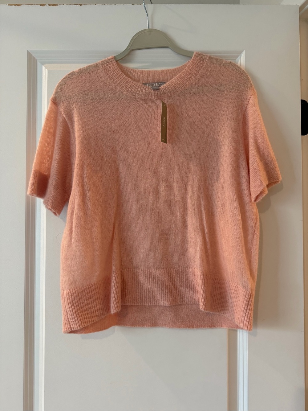 NWT J. Crew Peach Crewneck Short-Sleeve Knit Top